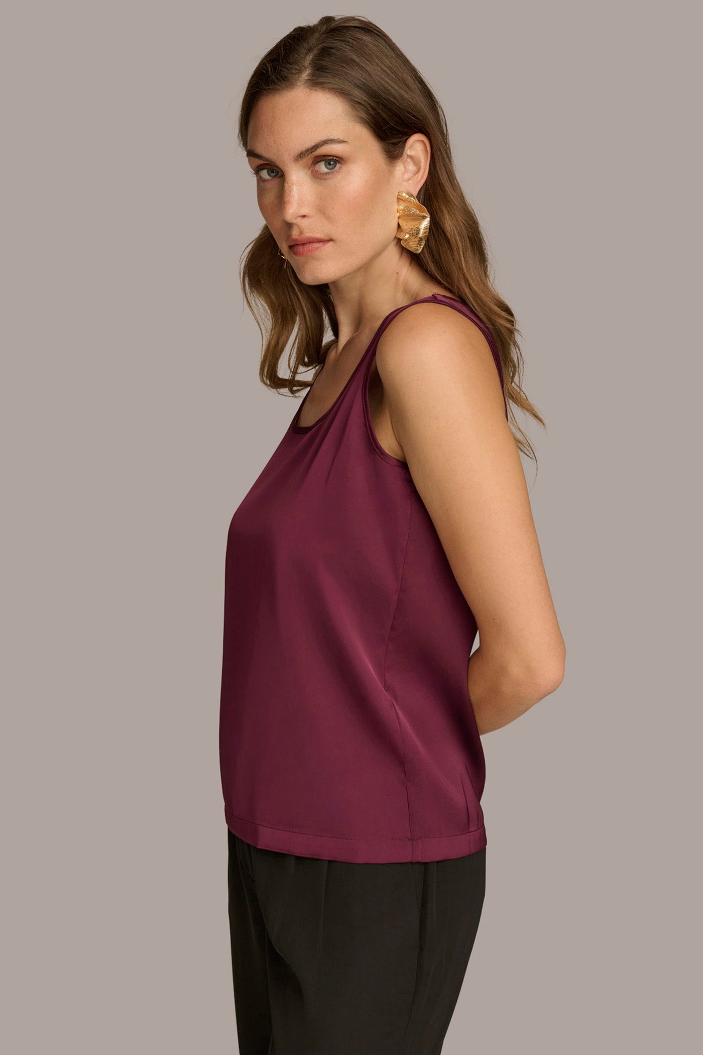 (image for) UNIQUE CHARM CHARMEUSE SCOOP NECK CAMI